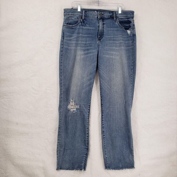 Kut From The Kloth Jeans Womens 16 Reese High Rise Ankle Straight Distressed - Picture 1 of 12
